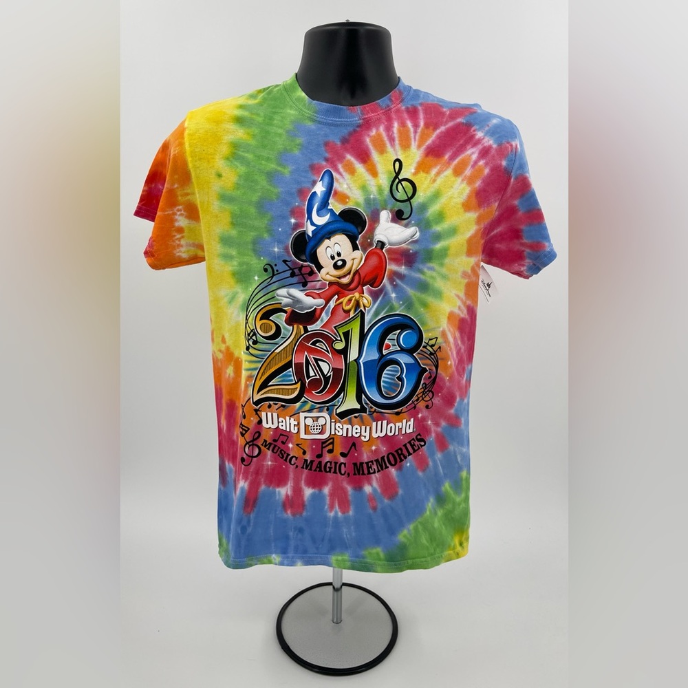 Walt Disney World Parks Mickey Music Magic Memories 2016 Tie Dye T Shirt Size Sm